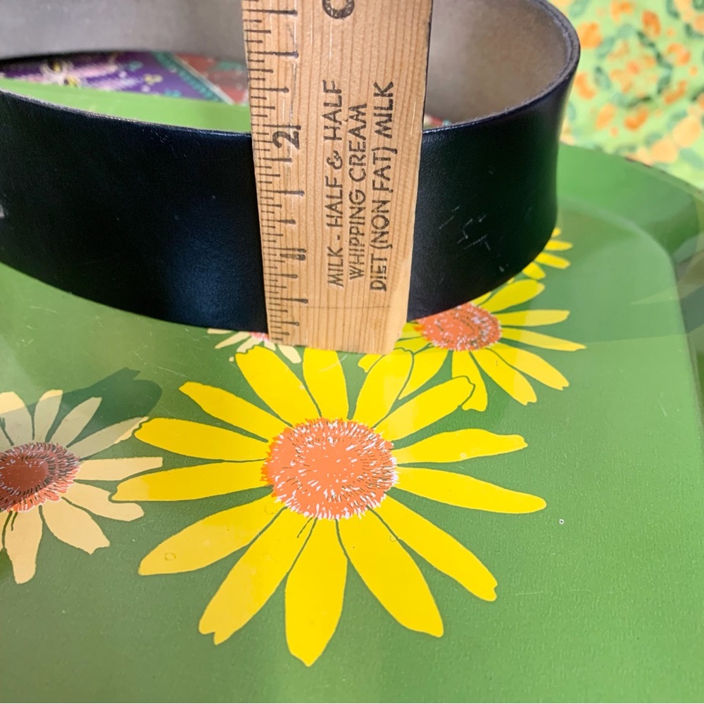 90s Wide Leather Waist Belt - Picture 6 of 8